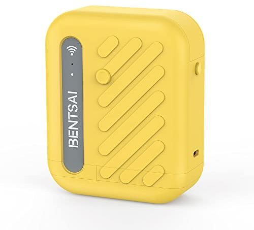 BENTSAI B10 Mini Handheld Drucker Mobile Drucker Wireless WiFi Drucker mit iOS/Android APP für DIY Druck T-Shirt Drucken QR-Code Barcode Produktionsdatum Logo Batch Seriennummer (Yellow)