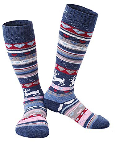 JTRHD Calzini Invernali Caldi Addensare Frusta Lunga Sci Calzini for Sci Escursioni e Altre attività all'aperto per Il Clima Freddo (Colore : Blue, Size : 28-32yards)