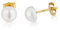 NKlaus Paar 6mm echte Süßwasserperle Ohrstecker 333 Gelb Gold 8 Karat Bouton Perlen Ohrringe 13146