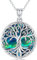 Friggem Collier Arbre de Vie en Argent Sterling 925 avec Pendentif Arbre de Vie en Coquille d'ormeau pour maman/petite amie/femme