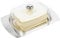 Bamboo Or Stainless Steel Butter Dish & Acrylic Lid Kitchen Breakfast Dining (Stainless Steel Base Dish)