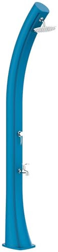 Starmatrix 40 Liter Gebogene Polyethylensolardusche Mit Fußwaschanlage h 226 Cm Blauer Runder Duschkopf Cm 40 Liter Tank Mit Fußwaschanlage Doccia Rio Xxl