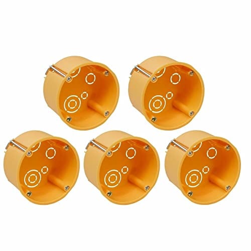 5x Hohlwanddose - Gerätedose Schalterdose - Dosentiefe 45 mm - Ø 68 x 45 mm - inkl. Geräteschrauben - Orange - 5 Stück