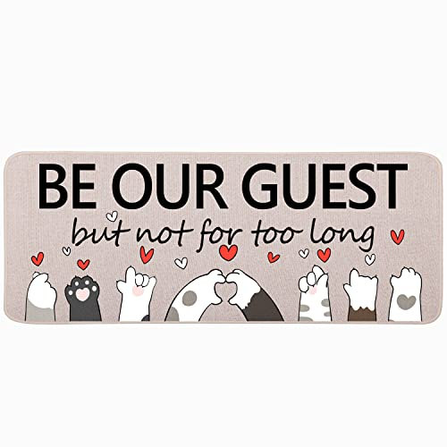 Be Our Guest Fußmatten, 43,2 x 119,8 cm, dekorative Willkommensmatten für den Außenbereich, niedliche Bauernhaus-Fußmatten für Haustürdekorationen