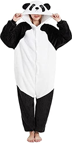 LATH.PIN Pyjamas Jumpsuit Panda Unisex Erwachsene Tier Onesie Cosplay Halloween Karneval Kostüme Damen Schlafanzug Tierkostüme Winter
