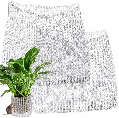 Lot de 2 paniers en fil métallique anti-taupes et campagnols en acier inoxydable pour plantes de 48 litres