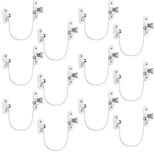 12Pcs Window Restrictor Locks for Kids Window Restrictors UPVC Baby Security Window Locks with Screws Keys for Baby Child Children Safety, Window Locks Door Locks for Home Public School and Commercial