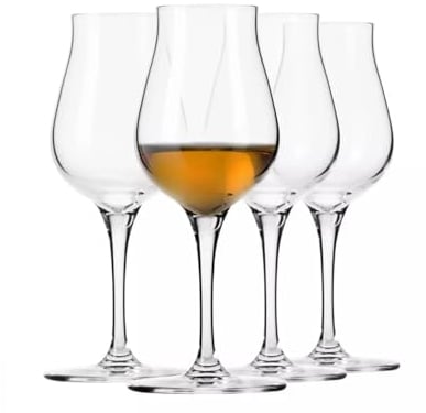 Krosno Brandy Cognac Snifter Gläser Rum Verkostung Geschenk-Set | Set von 4 | 110 ML | AVANTE GARDE Kollektion | | Perfekt für Zuhause, Restaurants und Küche Set | Spülmaschinenfest Whiskey Glas