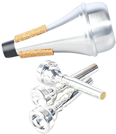Juego de Silenciamiento de Boquilla de Trompeta, Seguro, Fácil de Instalar, Reemplazo de Boquilla de Trompeta Liviana, Combinación de Silenciamiento, Chapado en Plata 3C 5C 7C para Práctica