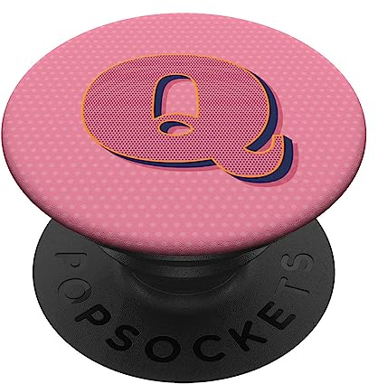 Buchstabe Q Monogramm - Trendy Preppy Pink Polka Dot PopSockets mit austauschbarem PopGrip