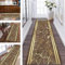 Teppich Läufer Flur rutschfest Küchenläufer Braun Gold Korridor Teppichläufer Waschbar 120X400CM Modern Lang Flurläufer Teppichmatte Küche Schlafzimmer Kinderzimmer Wohnzimmer Meterware Fußmatten
