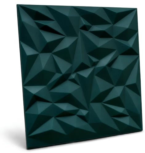 Deccart - 3D Wandpaneele 50x50 cm - Paneele Wand Wall Panels Deko Wandverkleidung Innen Panel Deckenverkleidung Decke Deckenpaneele Platten Styropor EPS-Polystyrol Amethyst 8 m2, 32 Stück,Grün