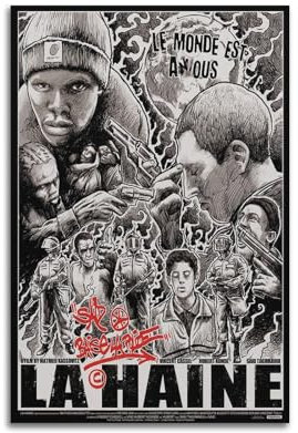 CHNT Filmposter La Haine auf Leinwand, Gemälde, Wohnzimmer, Schlafzimmer, Heimdekoration, Büro, Wandposter, Fitnessstudio, Kunstmalerei, 30 x 45 cm