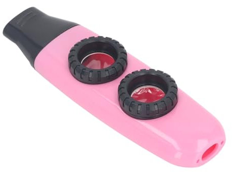 Verstellbare Kazoo-Flöte mit Zwei Löchern, Ergonomisches Design für Einfachen Halt, Tragbares Musikblasinstrument mit Doppelmembran, Geeignet für Gitarren und Violinen (PINK