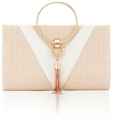 Jywmsc Pochettes en Paille pour Femmes Sacs de Plage D'été Fourre-tout à Glands Sac de Soirée Sacs à Main