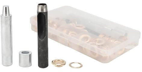 50Pcs Sewing Eyelets,Sewing Grommets,Brass Grommet Eyelets Set Grommet Tool Sewing Setting Kit with 3 Pieces Installation Tool 12mm for Fabric, Canvas, Shoes, Tarps, Clothing