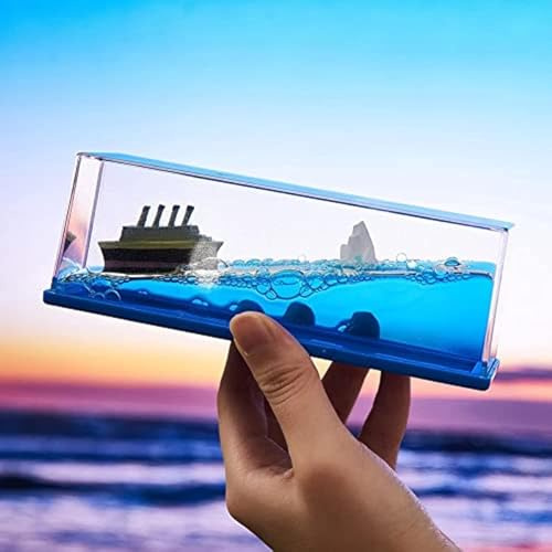 FLADO Kreuzfahrtschiff-Flüssigkeits-Driftflasche, sinkt nie, Titanic Spielzeug-Kreuzfahrtschiff-Dekoration, 3D-Kreuzschiff-Modell-Tischdekoration, für Auto, Schlafzimmer, Wohnzimmer