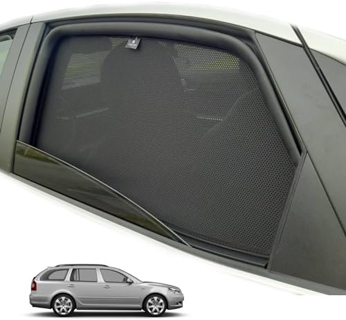 XTRM-CAR Sonnenschutz Blenden für Octavia II Kombi 2004-2013 ideal angepasst, UV-Schutz, Hitzereduktion (Ohne Heckklappe)