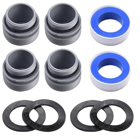 Pool-Adapter-Set, Anschluss von 40 mm Schlauch mit 3,8 cm Filtereinlässen, kompatibel mit Intex-Pools (4 x Adapter + 2 x Riemen)