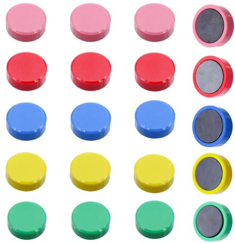 BDEPSTR 20 Pezzi Calamite Potenti Colorate, Calamite Potenti Calamite Frigorifero, Calamita Potente Calamite per Lavagna Magnetica, per lavagna da frigo, calendario