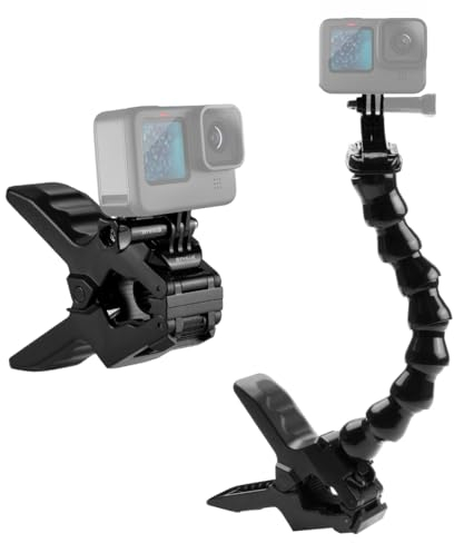PULUZ 24cm Go Pro Flex klemme, Jaws Flex-Klemmhalterung für GoPro Hero 12, 11, 10, 9, 8, 7, 6, 5, 4, Session, 3+, 3, 2, 1, Hero (2018), Fusion, Max, für DJI Osmo Action Kameras