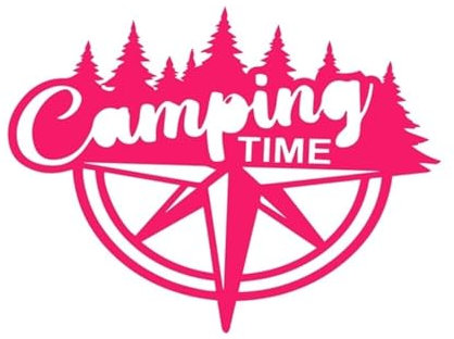 Adesivo Auto Adesivo Per Paraurti Adesivo Per Camper Adesivo Per Roulotte Bussola Rosa Dei Venti Montagna Tempo Di Campeggio Adesivo In PVC(Pink)