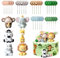 Keboyoe 36 Stück Tortendeko Tiere Wald Kuchendeko Wilde Tiere 3D Tortendeko Dschungel Tiere Dschungel Tortendeko Geburtstag mit Tortendeko Kugeln Dschungel Cake Topper für Geburtstag Party Kinder