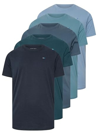 BadRhino Big & Tall 5 Pack Blue & Blue Core T-Shirts - Men's - Plus Size Curve
