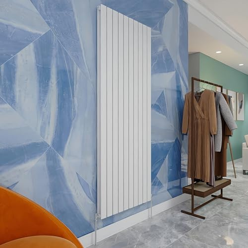 Central Heating Radiator,1800x680mm White Vertical Flat Double Panel Column Energy-efficient for Morden Multi-Scene