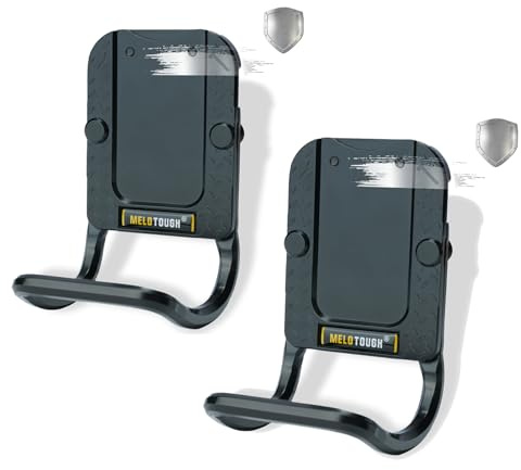 MELOTOUGH Hammer Holder for Belt,Hammer Loop Fit Up to 2 Tool Belt,Holds Hammers,Hatchet or Mallet,Made of Aluminum Alloy Material (Black),2Pcs, for Men
