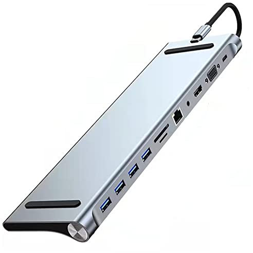 QUAEDE 11 in 1 USB Hub USB to Type C Adapter USB C Hub 3.0 USB Splitter 4K -Compatible Hub USB C Micro-Reader RJ45 Hub