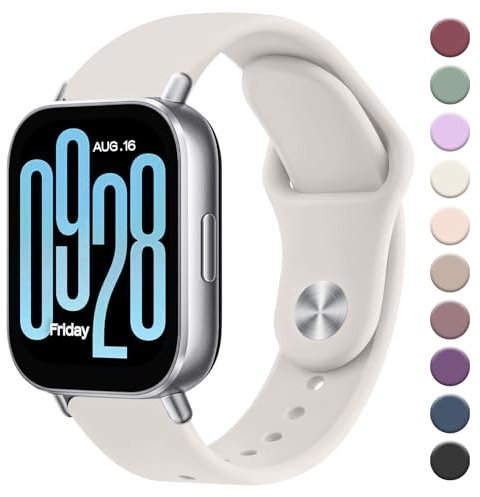 AK Armband Kompatibel mit Xiaomi Redmi Watch 5 Active/Redmi Watch 5 Lite Armbänder für Herren Damen, Weich Silikon Uhrenarmband, Wasserdichtes Verstellbares Sport Ersatzarmband (Sternenlicht)