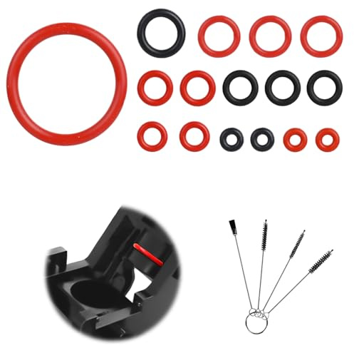 15 Stück Dichtungsringe, Dichtung O Ringe für Saeco Philips Kaffeevollautomat, Silikon Dichtungsringe mit Reinigungsbürste, Kompatibel mit Spidem Gaggia für Brühgruppe, Supportventil, Auslaufventil