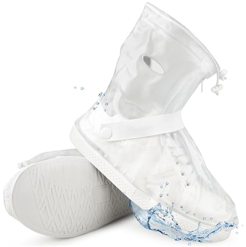 SULPO Schuhüberzieher Wasserdicht mit Rutschfester Sohle, Regenschutz Schuhe, Überschuhe Fahrrad & Motorrad, Reißverschluss, Wiederverwendbar Größen: 35-48