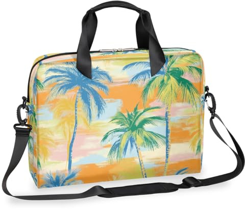 Helhappy Laptop-Umhängetasche für Computer, PC, 39,5 cm, tropische Palme, Kokosnussbaum, wasserdicht, für Business, Büro, Arbeit, für Männer und Frauen