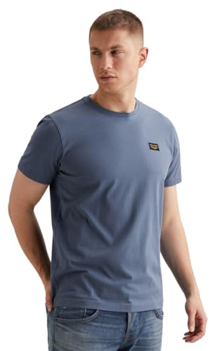 PME Legend Herren Rundhals T-Shirt Short Sleeve R-Neck American Classic, Größe:L, Farbe:PTSS2602599-5052 Misty Water