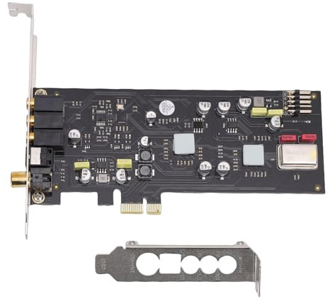 Annadue Carte Son PCIe SSS1700, Carte Son Interne HiFi Numérique Coaxiale à Fibre Optique, Adaptateur PCI Express avec Support à Profil Bas