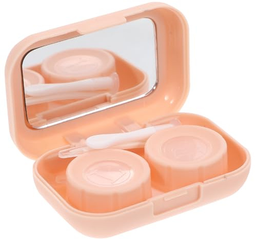 IMUSINICE Portable Contact Lens Case with Mirror, Glass and Abs Material, Contact-Lens Storage Design for Backpack Or Bag Use, Small Contact-Lens Holder,