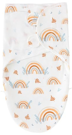 MLRUQRX Baby Erstausstattung Neugeborene Pucksack 73X50 Cm, 100% Baumwolle, Regenbogen In Khaki, Atmungsaktiv, Oeko Tex Zertifiziert