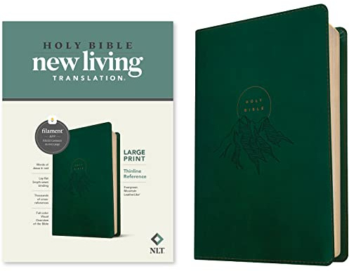 Holy Bible: New Living Translation, Evergreen Mountain, Leatherlike, Thinline Reference, Filament Enabled