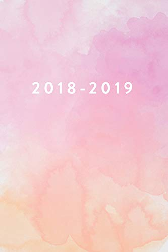 2018 - 2019: 18 Month Weekly & Monthly Planner: Pink Watercolor, Daily, Weekly, Monthly, January 2018 - June 2019