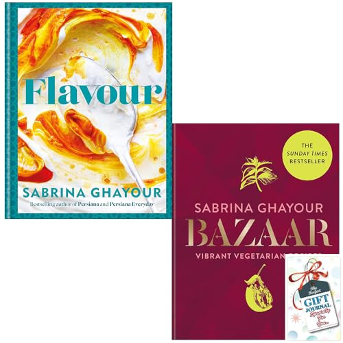 Flavour & Bazaar Vibrant vegetarian and plant-based recipes 2 Books Collection Set By Sabrina Ghayour and Journal Included