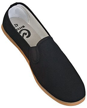 Ju-Sports Slippers - Kung Fu Schuhe aus Segeltuch mit rutschfester Gummisohle, Verwendbar bei Hallen-Training und -wettkämpfen, Herausragendes Barfußgefühl