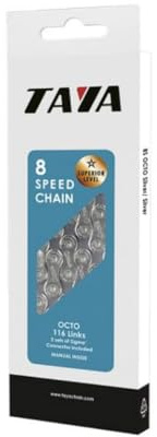 TAYA: OCTO 116L 7-8- Speed Chain Silver/Black - Silver/Black