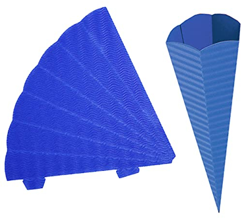 alles-meine.de GmbH Schultüte - Rohling Wellpappe - blau/dunkelblau - 33-100 cm - Größe wählbar - mit/ohne Kunststoff Spitze - Zuckertüte zum selber Basteln - 6 eckig - Bem..