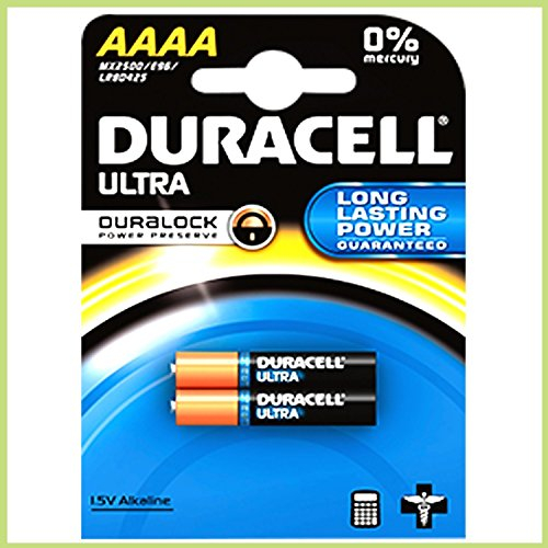Duracell – Pack di 2 batterie Ultra AAAA – 1.5 V – Batterie alcaline AAAA
