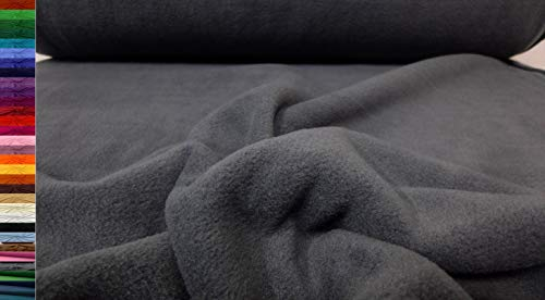 Stoffbook FLEECESTOFF ANTIPILLING WEICH UND WOHLIG WARM Stoff Stoffe, C483 (Grau)