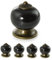 Ganzoo Möbelknöpfe Set aus Porzellan/Keramik Schrank-Knopf/Möbelgriff Türknauf Schrankgriff Schrankknopf Möbelknauf Knauf & Griff Vintage Shabby Landhaus Antik für Möbel Schublade (4 Stück, schwarz)