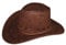 Cowboy Hut für Erwachsene in brauner Leder-Optik - Ideal für Männer und Frauen an Karneval Fasching Party Cowgirl Cowboyhut Damen Western Filz