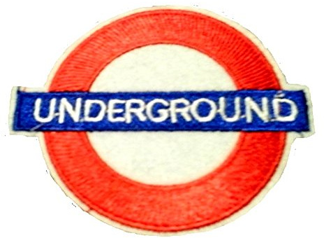 Iron on Bügel Aufnäher Patches Flicken Aufbügler Bügelbilder Applikation Kleidung England London Underground 8 x 6,5 cm